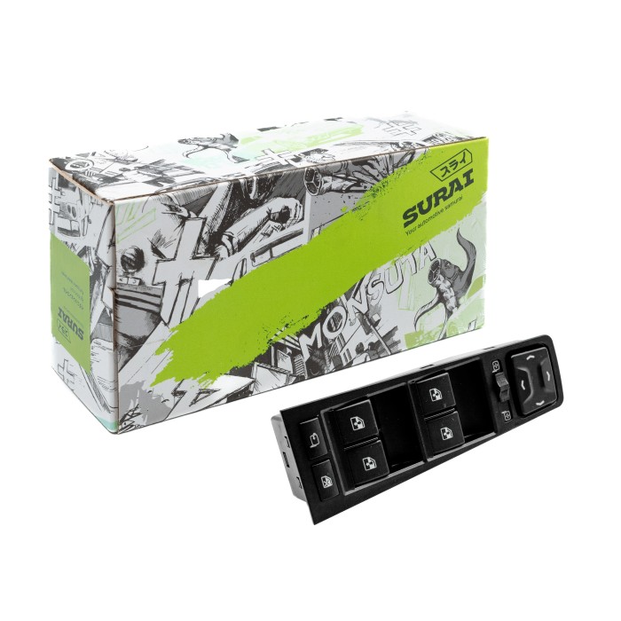 Блок управления стеклоподъемника Lada Vesta (4 клавиши с эл.регулировкой и складыванием зеркал) (SR 00763) SURAI