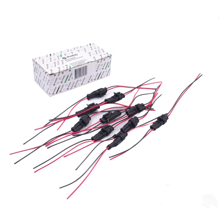 Разъем 2-х конт-ый с проводами 0,5 кв.мм (м+п) (гнездовой и штыревой) (7021-10/20СБ) (SR 00846) SURAI