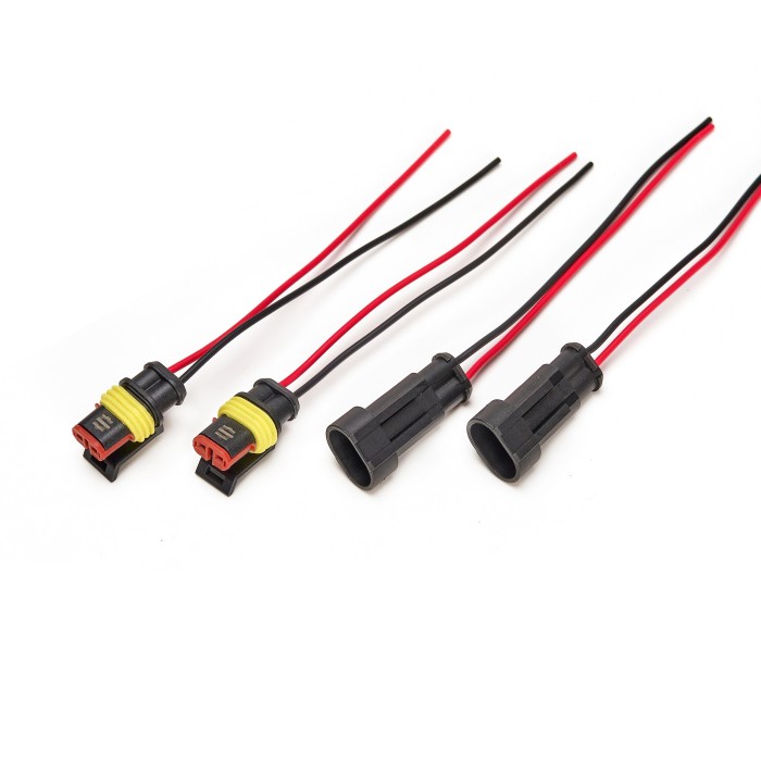 Разъем 2-х конт-ый с проводами 0,5 кв.мм (м+п) (гнездовой и штыревой) (7021-10/20СБ) (SR 00846) SURAI