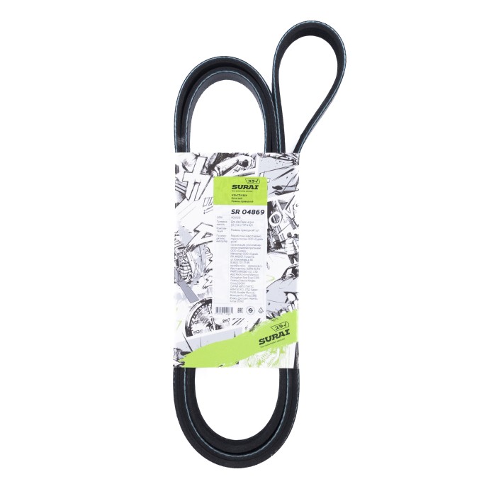 Ремень поликлиновой 6PK1820 Лада Largus (12-) 1.6i с ГУР и A/C (SR 04869) SURAI