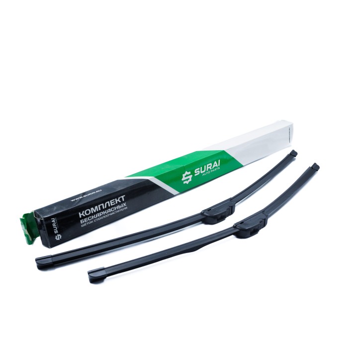 Щётки стеклоочистителя бескаркасные 600/530 (24"/21") 2 адапт. (hook 9x3) (SRS 70395) SURAI