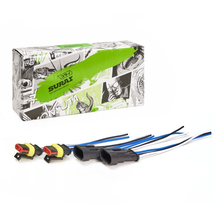 Разъем соединительный 3-х контактн. герметичный с проводом в сборе (м+п) (гнездовой, штыревой) (7031-10/20СБ) (SR 00847) SURAI