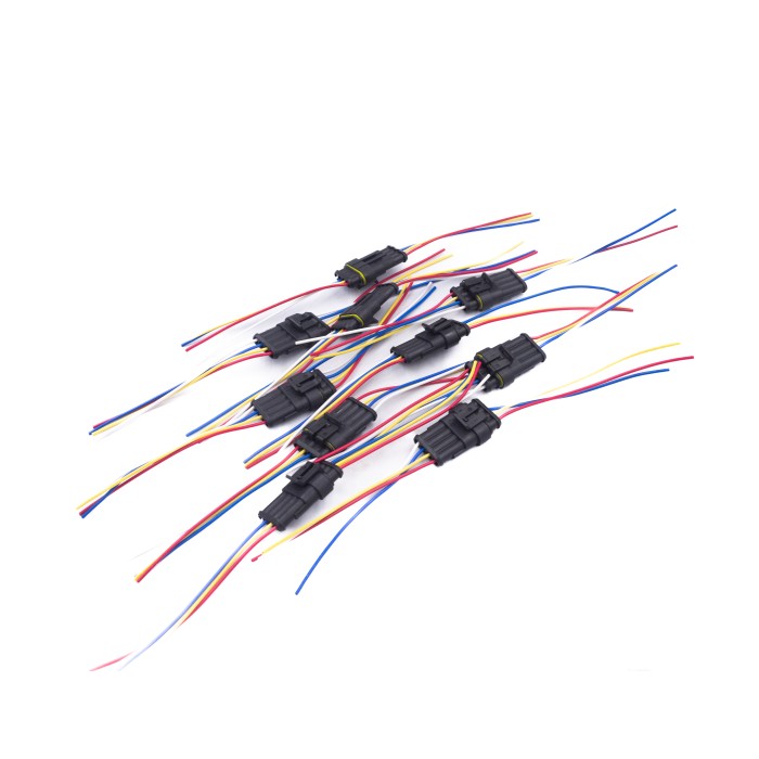 Разъем соединительный 4-х контактный герметичный с проводом в сборе (м+п) (гнездовой, штыревой) (7041-10/20СБ) (SR 00848) SURAI