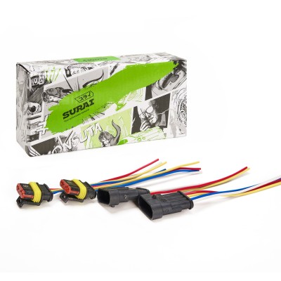 Разъем соединительный 4-х контактный герметичный с проводом в сборе (м+п) (гнездовой, штыревой) (7041-10/20СБ) (SR 00848) SURAI