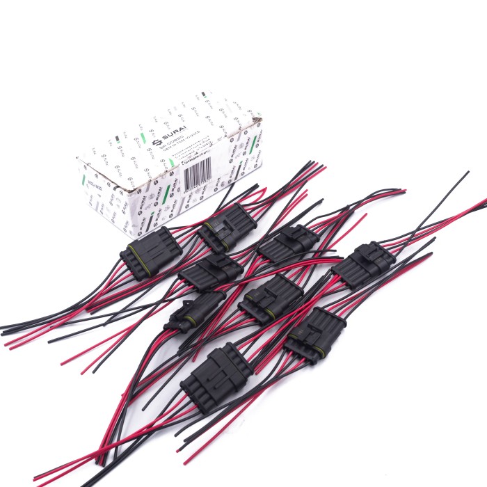 Разъем соединительный 5-и контактный в сборе герметичный (м+п) (гнездовой, штыревой) (7051-10/20СБ) (SR 00850) SURAI