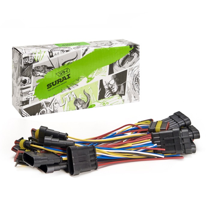 Разъем соединительный 5-и контактный в сборе герметичный (м+п) (гнездовой, штыревой) (7051-10/20СБ) (SR 00850) SURAI