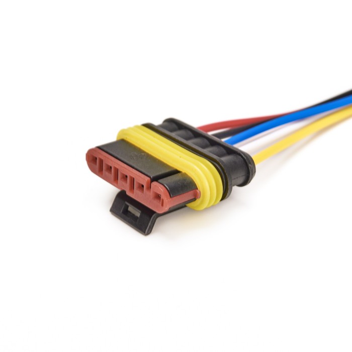 Разъем соединительный 5-и контактный в сборе герметичный (м+п) (гнездовой, штыревой) (7051-10/20СБ) (SR 00850) SURAI