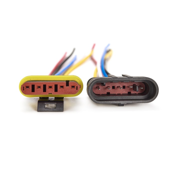 Разъем соединительный 5-и контактный в сборе герметичный (м+п) (гнездовой, штыревой) (7051-10/20СБ) (SR 00850) SURAI