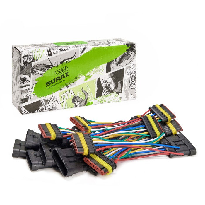 Разъем соединительный 6-и контактный в сборе (м+п) (гнездовой, штыревой) (7061-10/20СБ) (SR 00851) SURAI