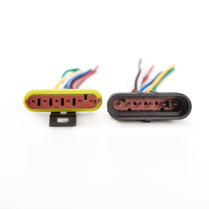 Разъем соединительный 6-и контактный в сборе (м+п) (гнездовой, штыревой) (7061-10/20СБ) (SR 00851) SURAI