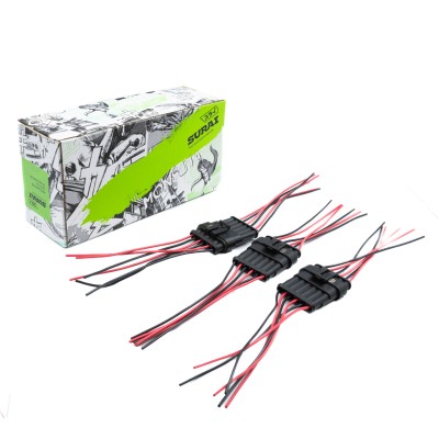 Разъем соединительный 6-и контактный в сборе (м+п) (гнездовой, штыревой) (7061-10/20СБ) (SR 00851) SURAI