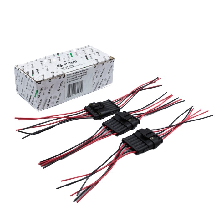 Разъем соединительный 6-и контактный в сборе (м+п) (гнездовой, штыревой) (7061-10/20СБ) (SR 00851) SURAI